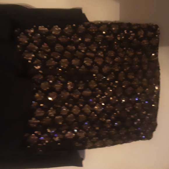 Beautiful Sequined Cold Shoulder/Arm Dress Sz L - Picture 3 of 7